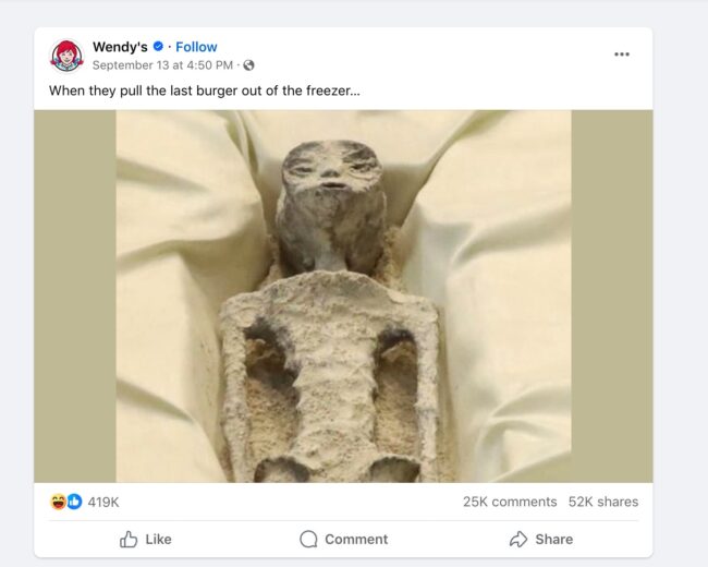 wendys alien meme